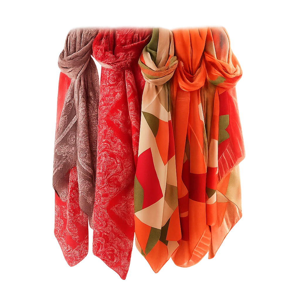 Printed Satin & Chiffon Scarves